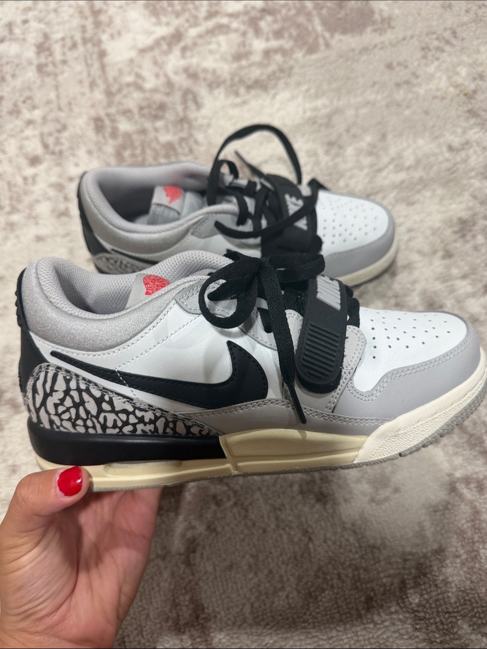 Nike Women’s White, Gray & Black Low-Top Sneakers with Elephant Print